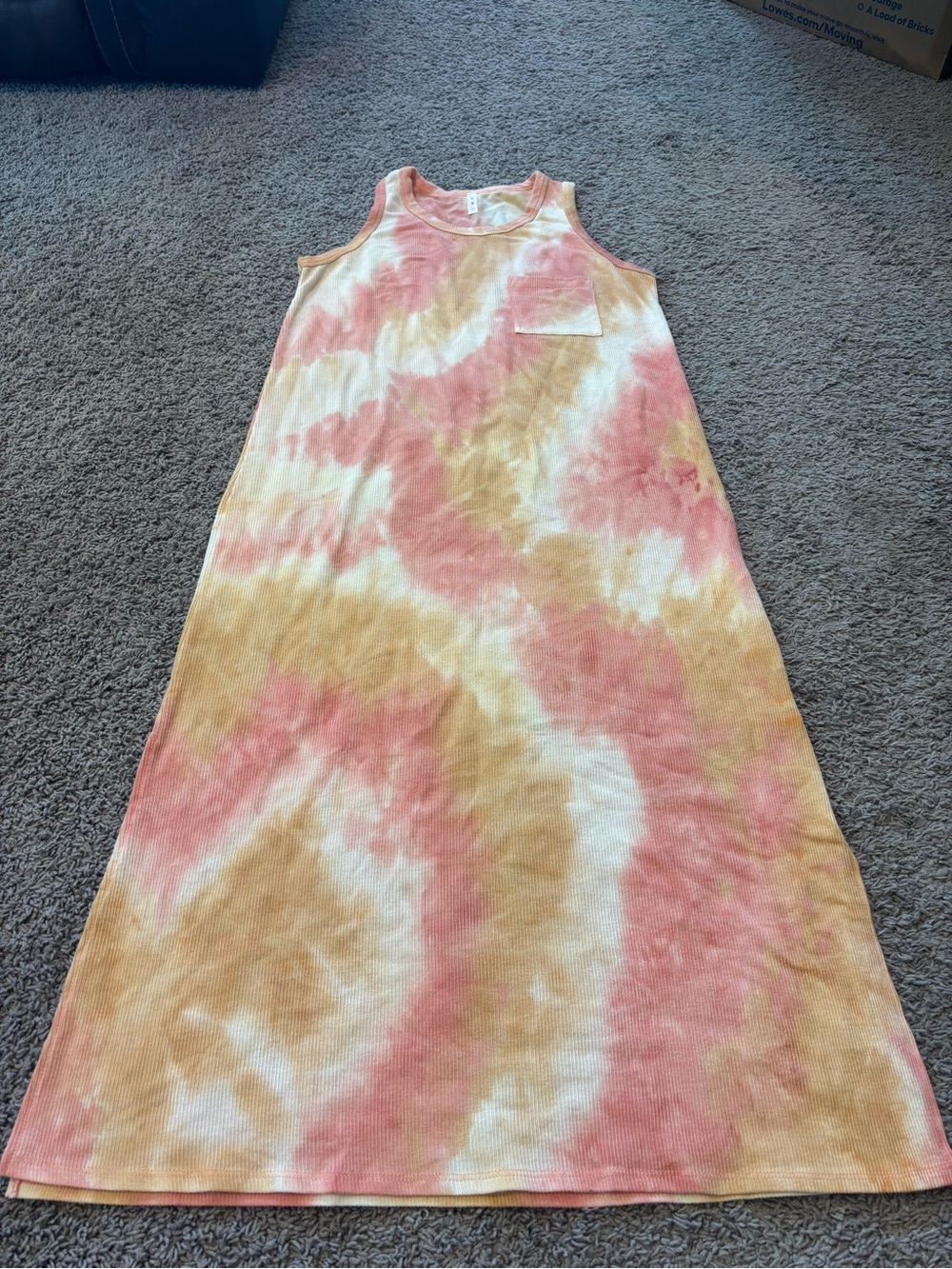 mts Women's Tie-Dye Maxi Dress in Pink, White & Tan